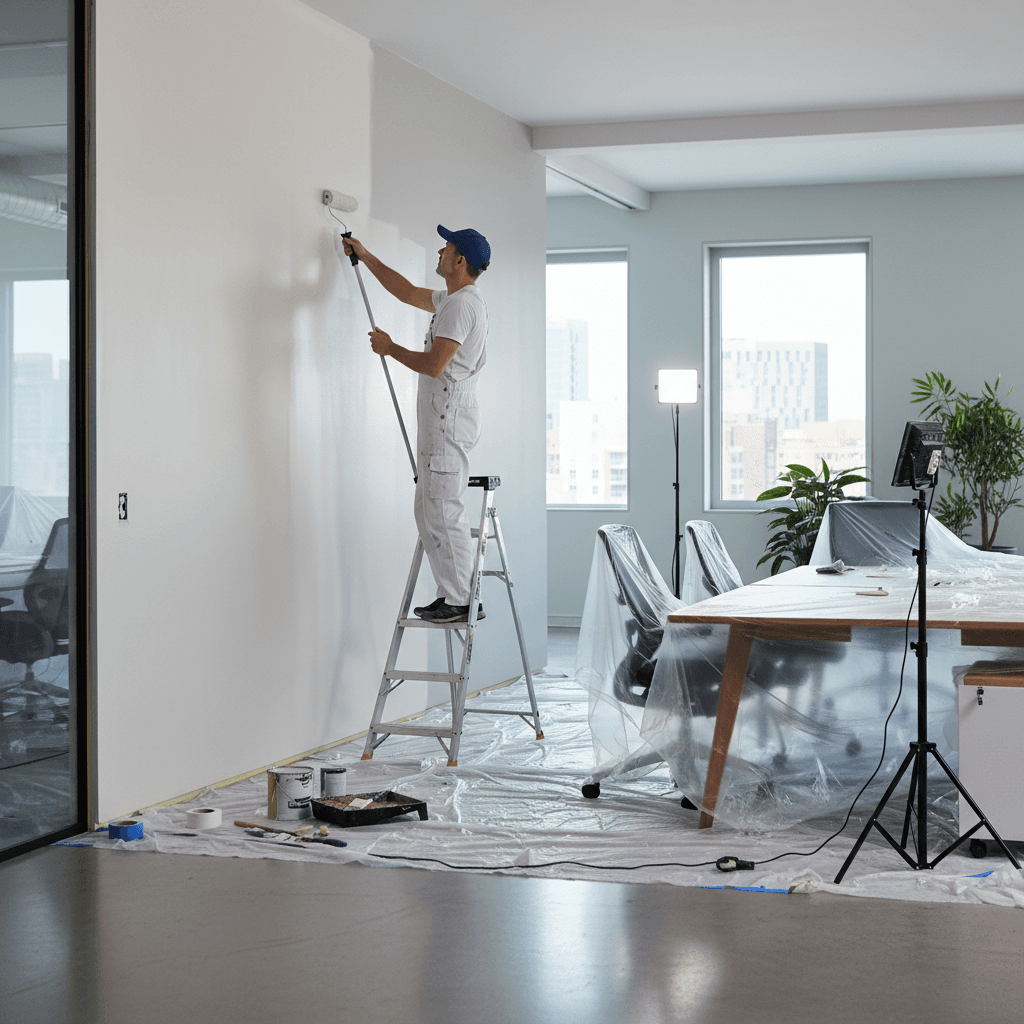 Commercial office interior painting project